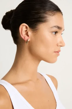 Annika Inez Small Heart Hoop Earrings - Gold