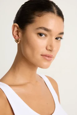 Annika Inez Voluptuous Heart Earrings - Small Gold