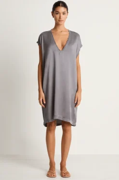 Cali Dreaming Malibu Dress - Slate Grey - FINAL SALE