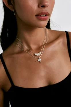 Chan Luu Anini Pearl Necklace - Silver