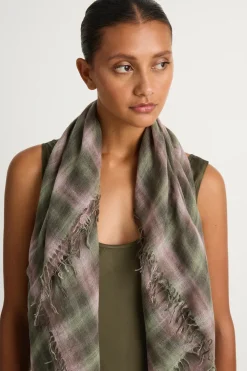 Chan Luu Cashmere & Silk Scarf - Forest Plaid
