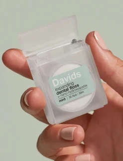 Davids Expanding Dental Floss refillable dispenser mint 30m