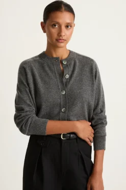 Demylee Gwen Cashmere Cardigan - Dark Heather Grey