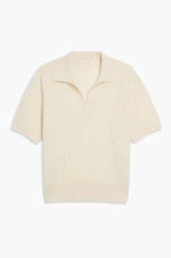 Demylee Skylar Polo Cashmere Top - Ivory