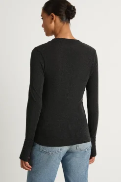 Enza Costa Cashmere Easy Cuffed U - Charcoal