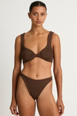 Hunza G Juno bikini in metallic chocolate