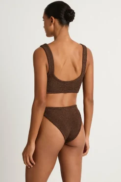 Hunza G Juno bikini in metallic chocolate