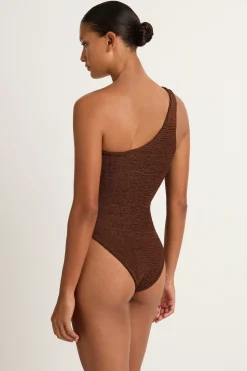 Hunza G Nancy one piece in metallic chololate