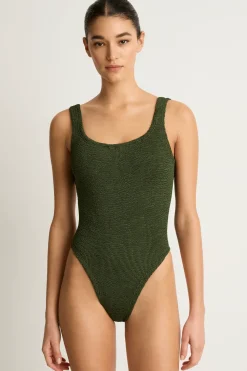 Hunza G Square Neck One-Piece - Metallic Khaki