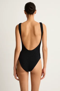 HUNZA G Square neck one-piece in black