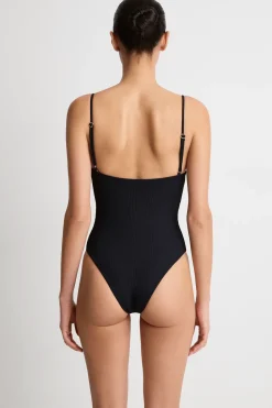 Mai Baja Bodysuit - Black Ribbed