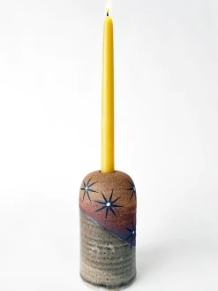 MQuan Candle Taper Vessel - Raw Shino Constellations