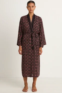 Natalie Martin Diane Smoking Jacket - Fleur-De-Lis Black