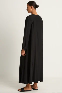 Natalie Martin Fiore silk maxi in black