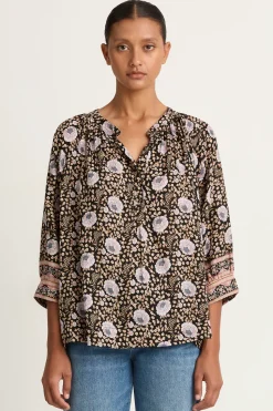 Natalie Martin Remy Top - Vintage Flowers Sepia