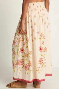 Natalie Martin Silk Bella Skirt - Starflower Cream