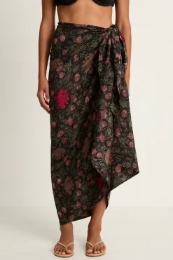 Natalie Martin Silk Sarong - Lehua Black