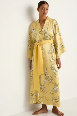 Olivia Von Halle Queenie Robe - Perseus Yellow Lobster - FINAL SALE