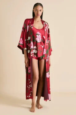 Olivia Von Halle Queenie Robe - Tardieau Red