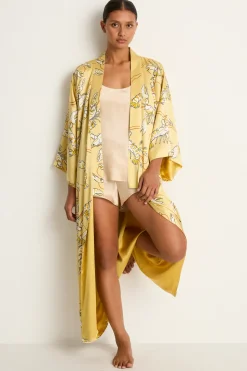 Olivia Von Halle Queenie Robe - Perseus Yellow Lobster - FINAL SALE