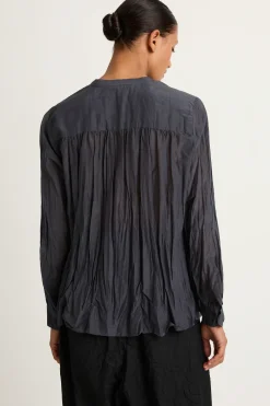 Pas De Calais Botanical Dye Blouse With Front Pocket - Green