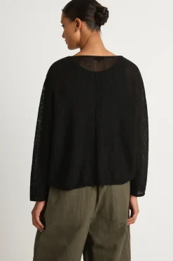 Pas De Calais Normandy Vintage Linen Pullover - Black