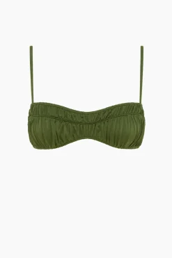 Peony Ruched Crop - Olivine