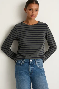 Saint James Minquidame Top - Vegetal Navy