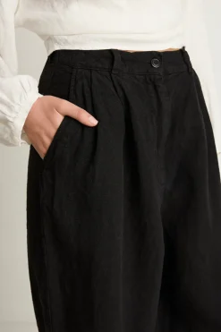 Shaina Mote Linen Boy Trouser - Onyx - FINAL SALE