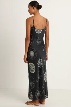 Silk Laundry 1996 Slip Dress - Fibonacci Black