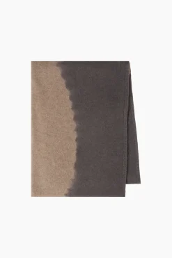 Suzusan Cashmere knit shawl scarf Boushi Shibori dot in silver grey / light coffee