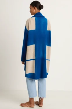 Suzusan Cashmere Seamless Upside Down Cape - Royal Blue